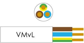 Enzo kabel vmvl rond 3x1,50 qmm wit - 1227380