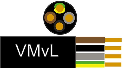Enzo cable vmvl redondo 4x0,75 qmm negro - 1227522