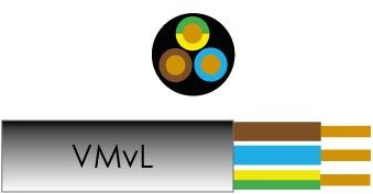 Enzo kabel vmvs rond 3x0,75 qmm kleur zwart | 100 meter - 1227267