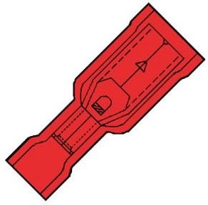 Enzo terminal de cable conector redondo hembra ISO rojo 4mm - 4433070