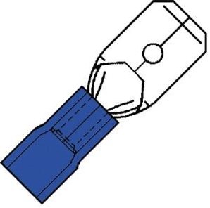 Enzo terminal de cable conector plano macho azul 6,3x0,8mm - 4433310