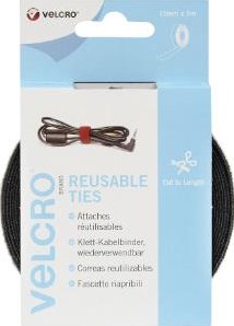 Enzo velcro negro rollo 5 metros largo 10mm ancho 4100250