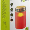 Lámpara funeraria LED Enzo | 12cm con temporizador | rojo (excl. batería 2xc) | luz conmemorativa | luz grave | luz de luto - 5099410