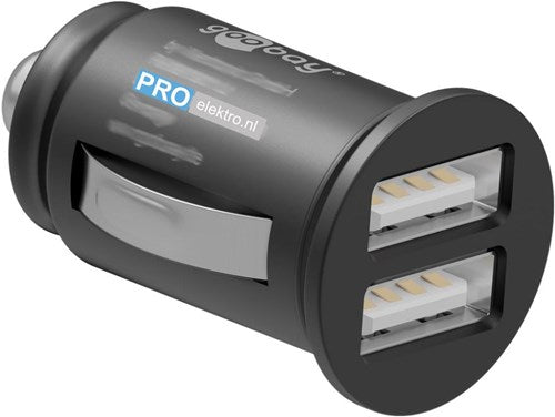 Enzo mobilize usb autolader 2400ma zwart + usb-c kabel 1m 9540128