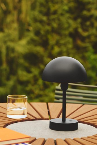 Lámpara de mesa recargable Enzo | ellen to-go 25cm negro - 4808196