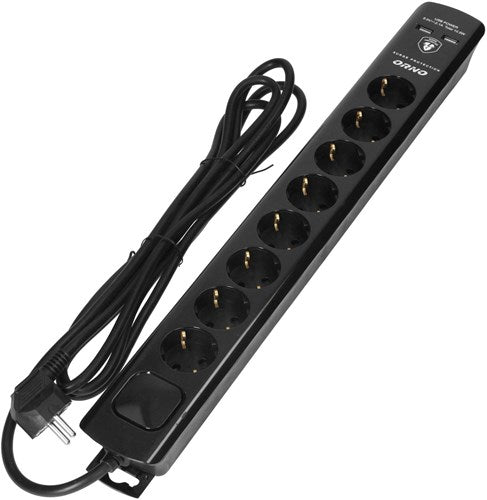 Protezione da sovratensione Enzo | 8 volte | 3m | 2x USB nere - 3873780