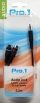 Enzo pro-1 audio 3,5 jack stereo ->2 tulp female 20cm 9201500