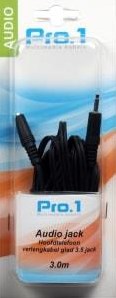 Enzo pro-1 hoofdtelefoon verlengkabel glad 3,5 jack 3 meter 9212501
