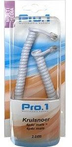 Enzo pro-1 cordón rizador 4p4c a 4p4c blanco 2,0 metros 9297050