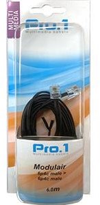Enzo pro-1 modular 6p4c a 6p4c negro 6,0 metros 9297025