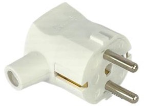 Enzo randaarde stekker haaks wit met tule mk 6140688