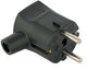 Enchufe de tierra Enzo acodado negro con pasacables 6140690