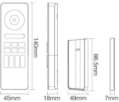Telecomando Enzo rgb-cct | 2,4 g| 4 zone | design nero opaco | miboxer mi-light 2.0 | c5 | escl. 2 batterie AAA - LED0229