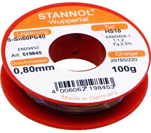 Núcleo de resina de soldadura Enzo stannol diámetro 0,8mm 100gr - 6474982