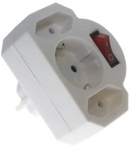 Adaptador enchufe enzo 2xeuro 1x ra plus interruptor 6140895