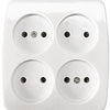Presa da tavolo Enzo 4v quadrata bianco 6871220