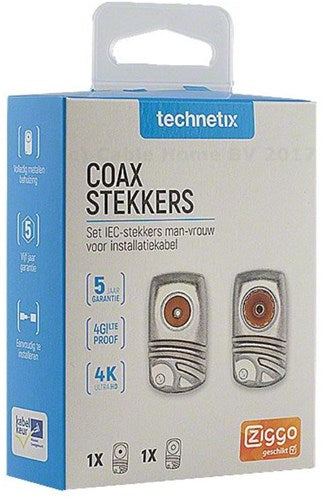 Enzo technetics set 2 connettori coassiali angolati in metallo 4g - 2074010