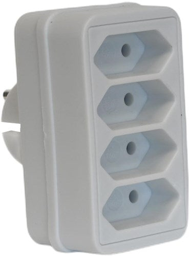 Spina Enzo quattro vie euro bianca - 6175910