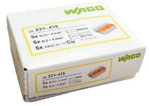 Abrazadera de soldadura Wago 5 veces 0,14-4,0qmm fija flexible | 25 piezas