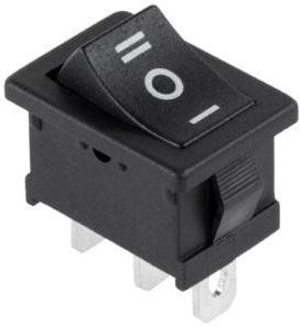 Interruttore basculante Enzo 1p on-off-on piccolo nero 7430705