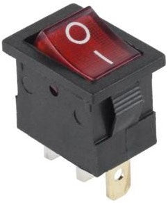 Interruttore basculante Enzo 1p on-off piccolo nero rosso illuminato 7430715