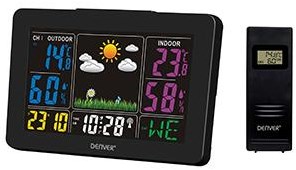 Enzo ws-540 nero | stazione meteorologica | funzione sveglia | schermo a colori | nero - 8150220