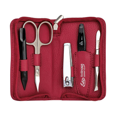 Erbe solingen 5-delige manicure etui rood (erbe9016)