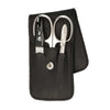 Erbe solingen 3-delige manicure etui met drukknoopsluiting zwart (erbe9018)