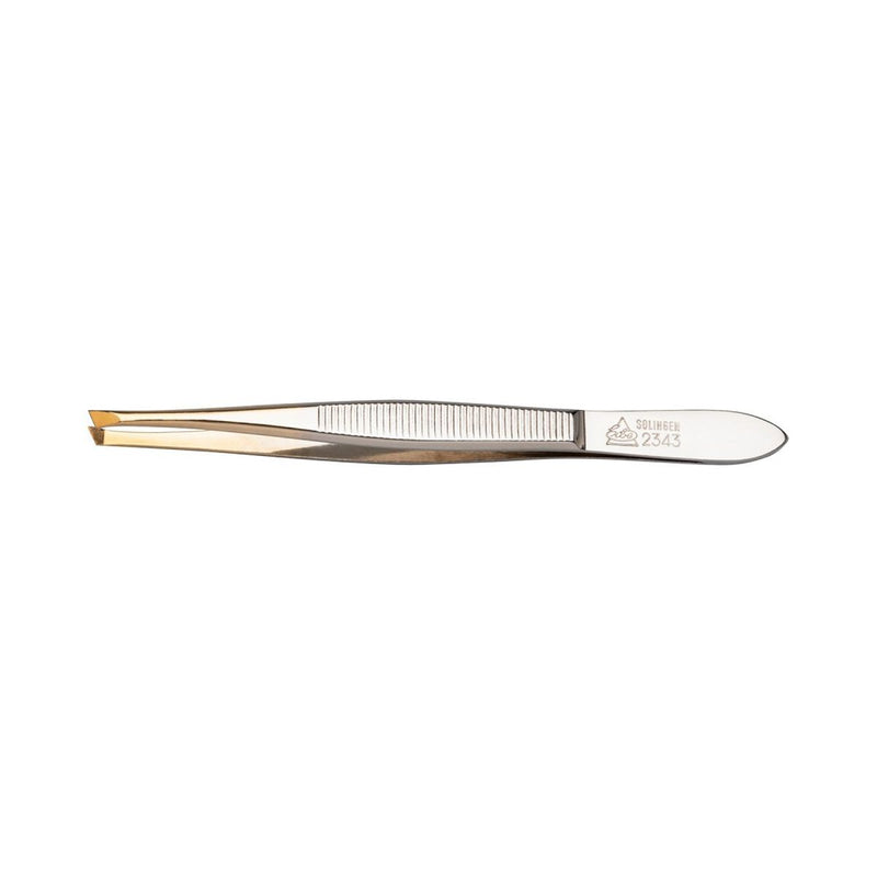 Erbe solingen pincet schuin smal verguld 9cm (erbe92343)