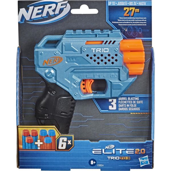 Hasbro nerf 2.0 td 3 blaster + 6 dardos