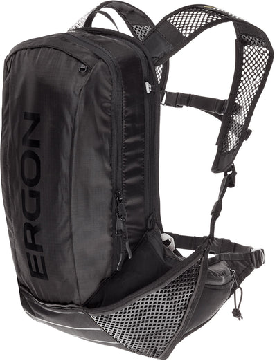 Ergon BX2 EVO Mochila negra - Ligero - Adecuado para excursiones de un día - 10 + 1.5L Volumen - Implaz de agua - Nylon de poliéster - Otro sistema de sujeción - incluida la cubierta de la lluvia
