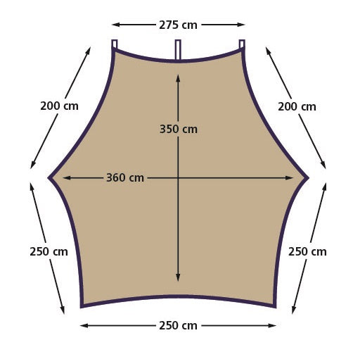 Tarp Carside 3.6 x 3.5 m poliéster acero marrón 6 piezas