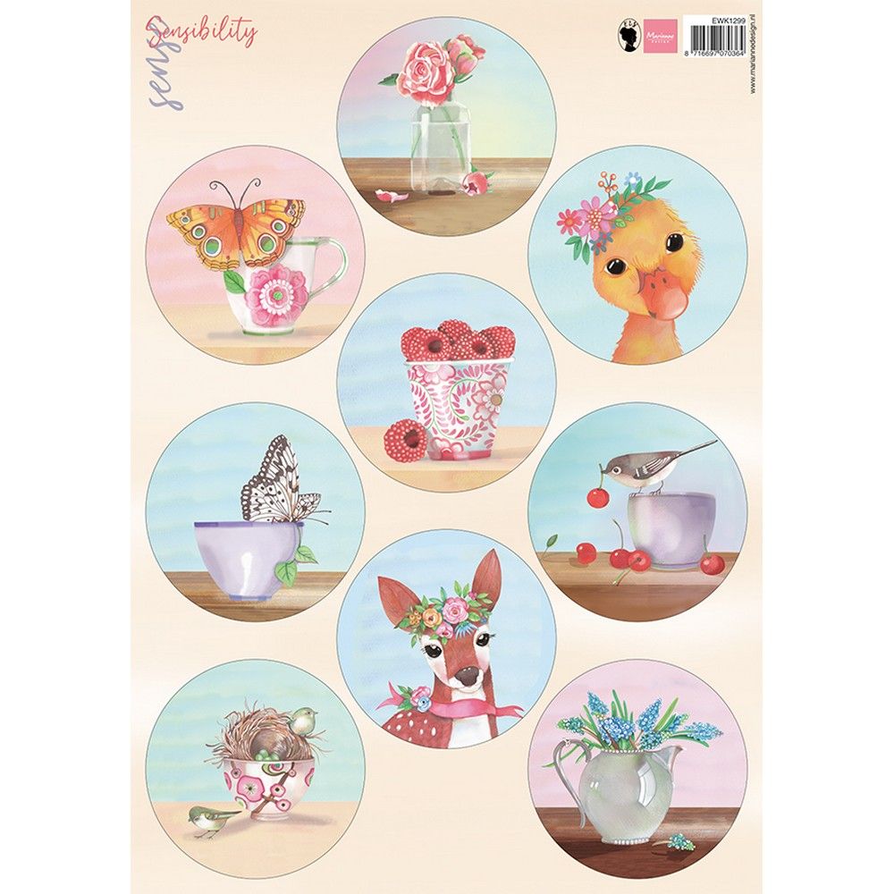 Design Marianne • cerchi estivi sensibilità foglio singolo 7 cm