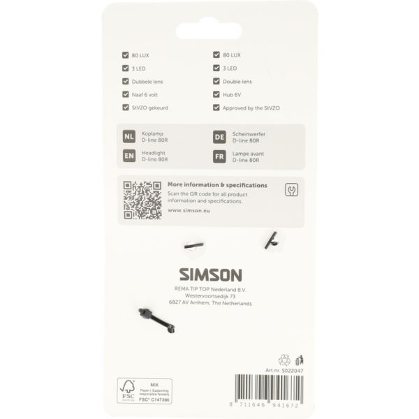 Simson faro anteriore aurora d-line 80r