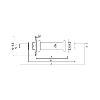 MARWI Fore Hub 412 36 fori 100 mm Costruito -in larghezza cromato