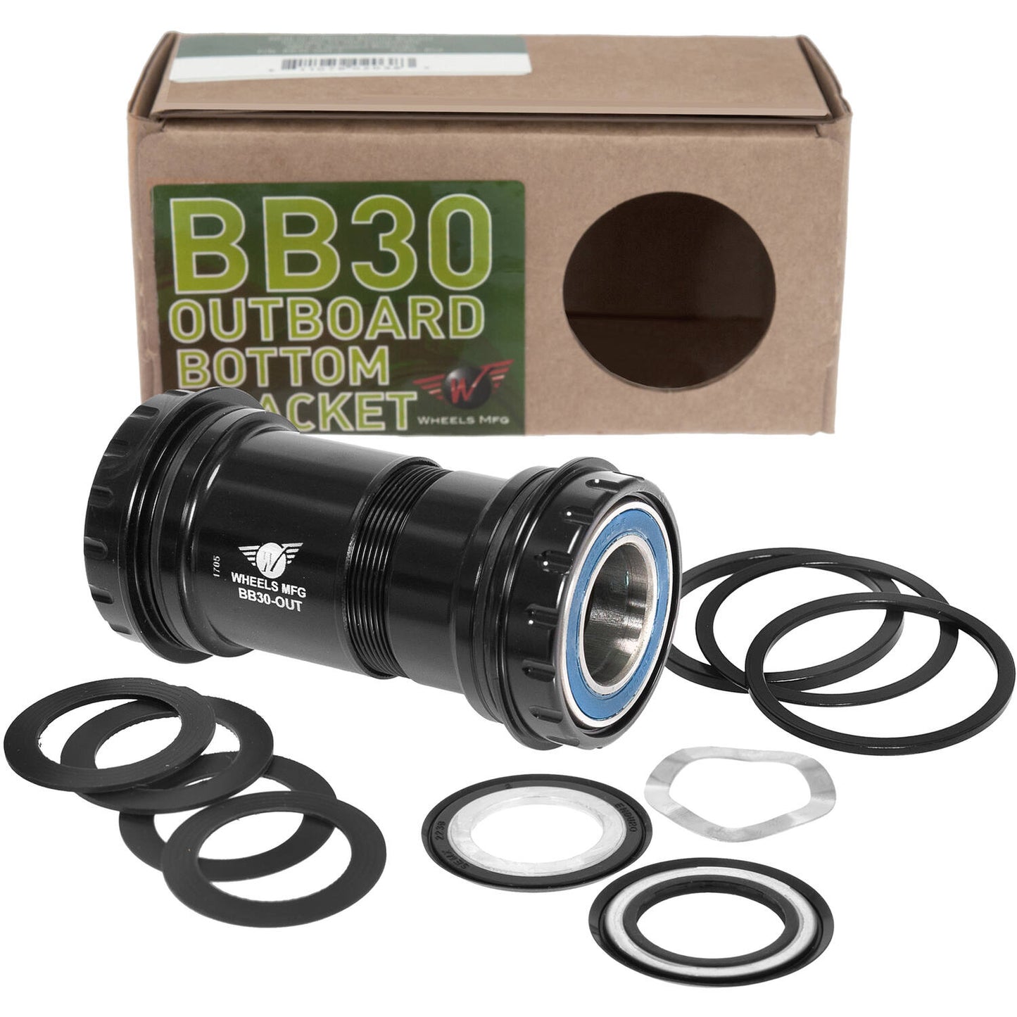 Ruote ruote di produzione MFG Staffa inferiore BB30 SRAM 22 24mm Abec 3 Nero