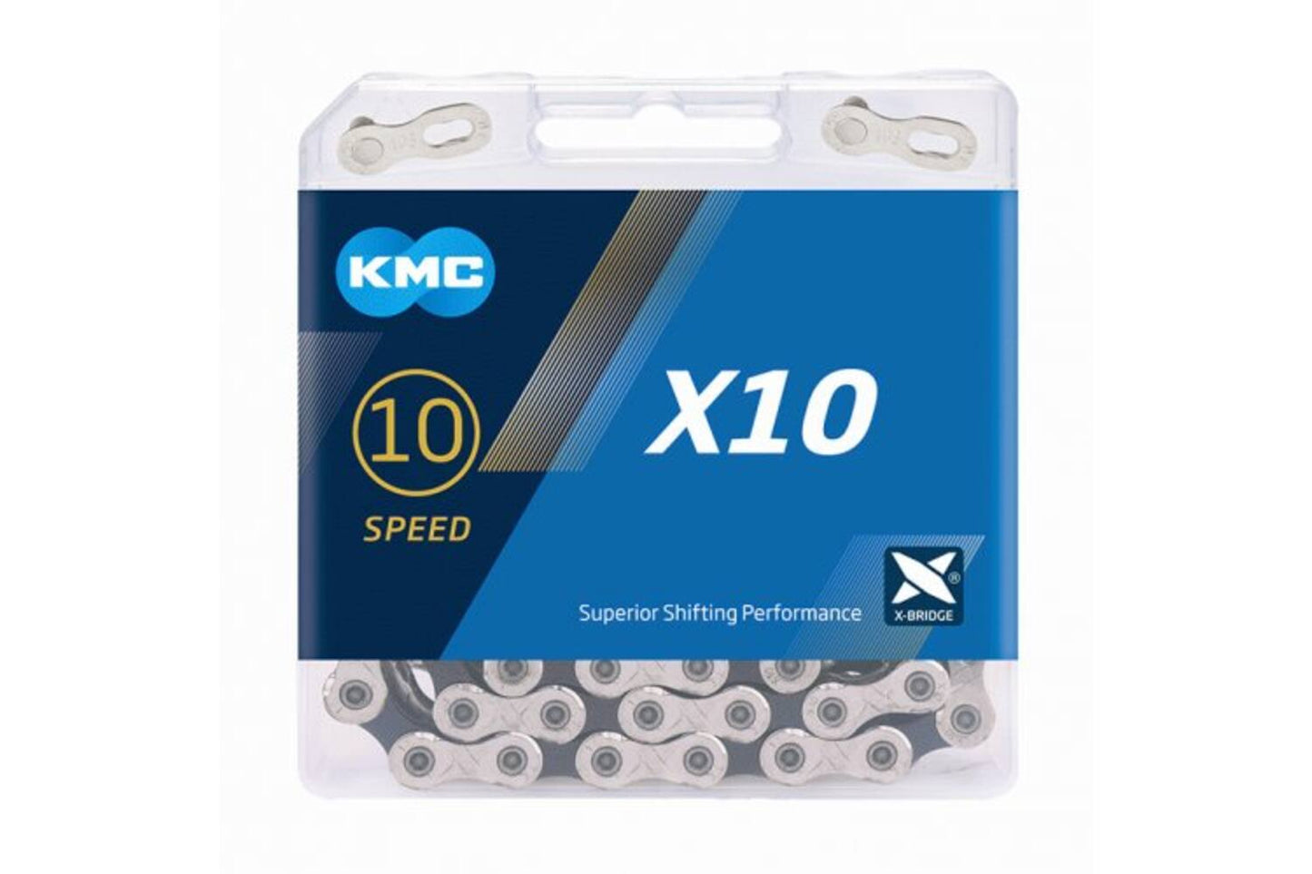 KMC X10 Cadena de bicicletas 122 Plata plateada Negro