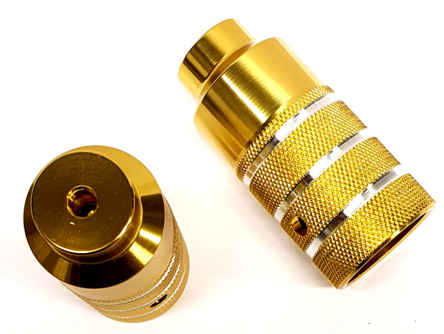 asverlengers pegs BMX Freestyle 110 mm staal goud 2 stuks