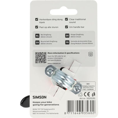 Simson bell dingdong medio cromato 60mm