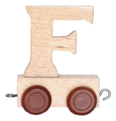 Bongers giocattolo in legno lettera f con ruote alte 6 cm