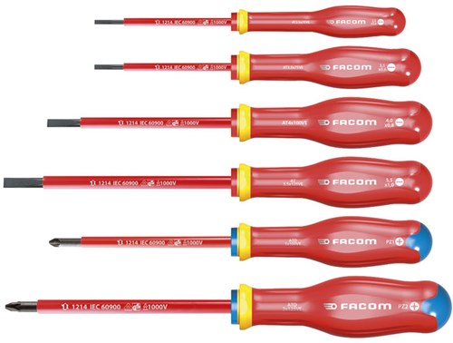 Facom atdve.j6pb | set | 1000v | schroevendraaiers | sleuf pz - atdve.j6pb