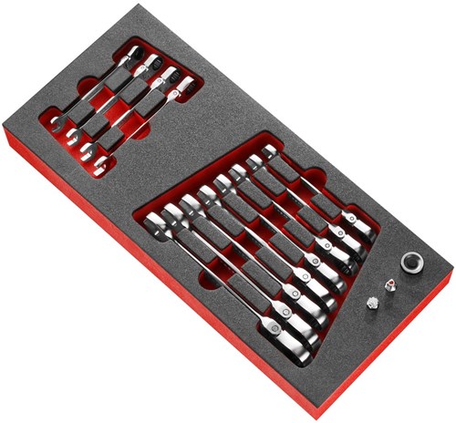 Bisagra Facom mod 12. trinquetes de puntada de anillo. ultra adherente