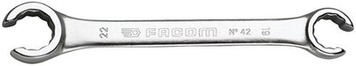 Llave de estrella abierta Facom, acodada 15° 19x22 mm l220mm - 42,19x22