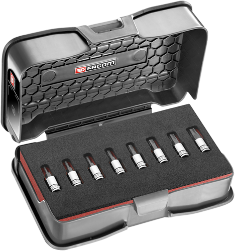 Facom Facom Bitset ¼ a 6 lati OGV-GRIP HARD Acciaio Nero