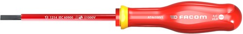 Facom schroevendraaier protwist sleuf 4x100 geïsoleerd 1000v - at4x100ve - at4x100ve