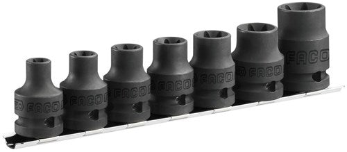 Juego de vasos de impacto Facom 1 2 torx e10-e24 - nstx.j7
