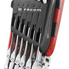 Facom set van 10 scharnierende steekringratelsleutels in houder - 467bf.jp10pb