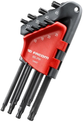 Juego Facom de 8 llaves hexagonales torx largas con punta de bola