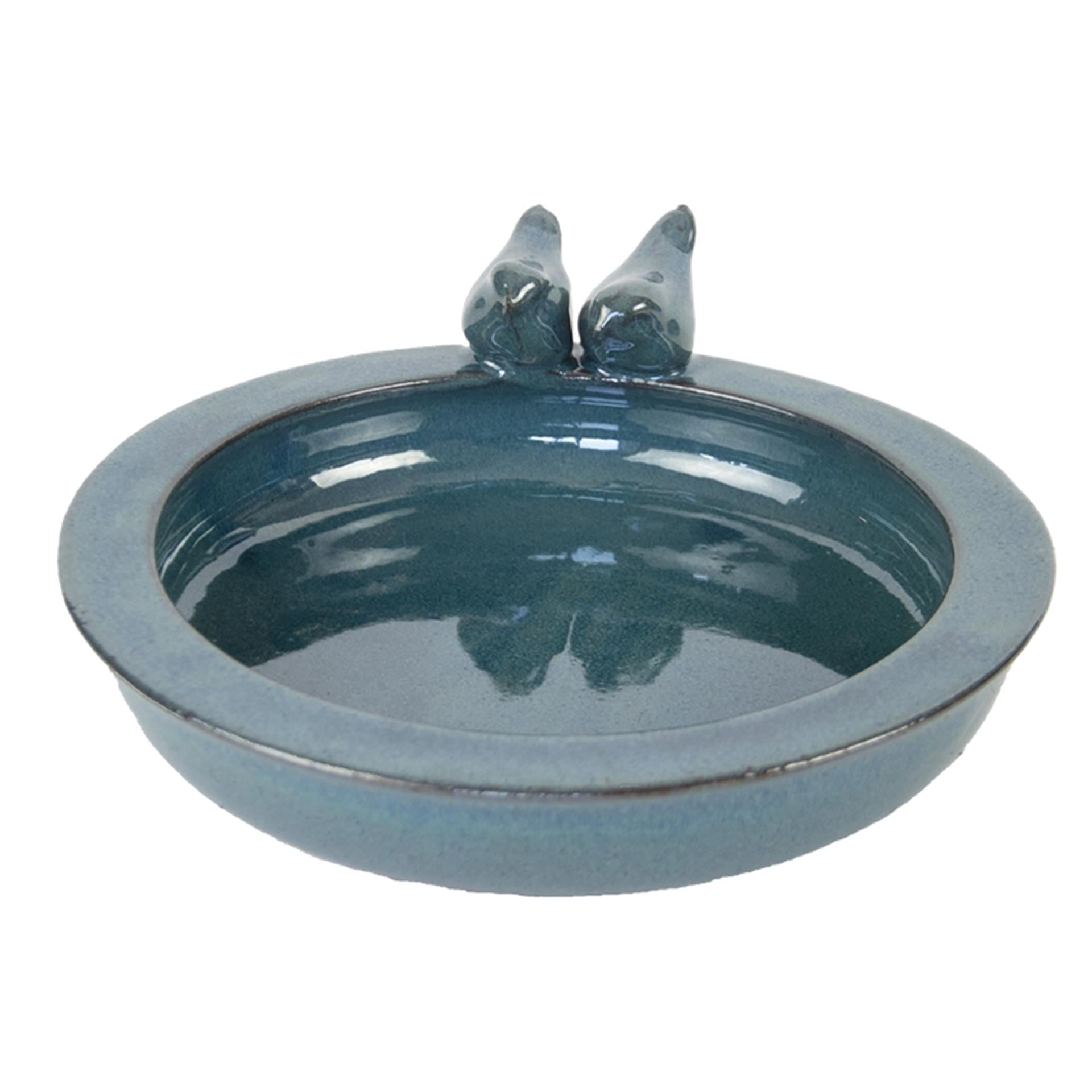 Esschert design birdbath ceramic petrol