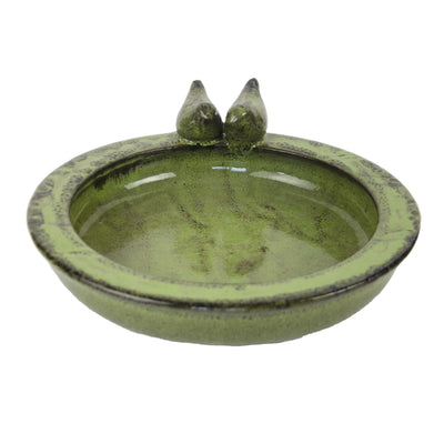 Esschert design vogelbad keramiek rond groen